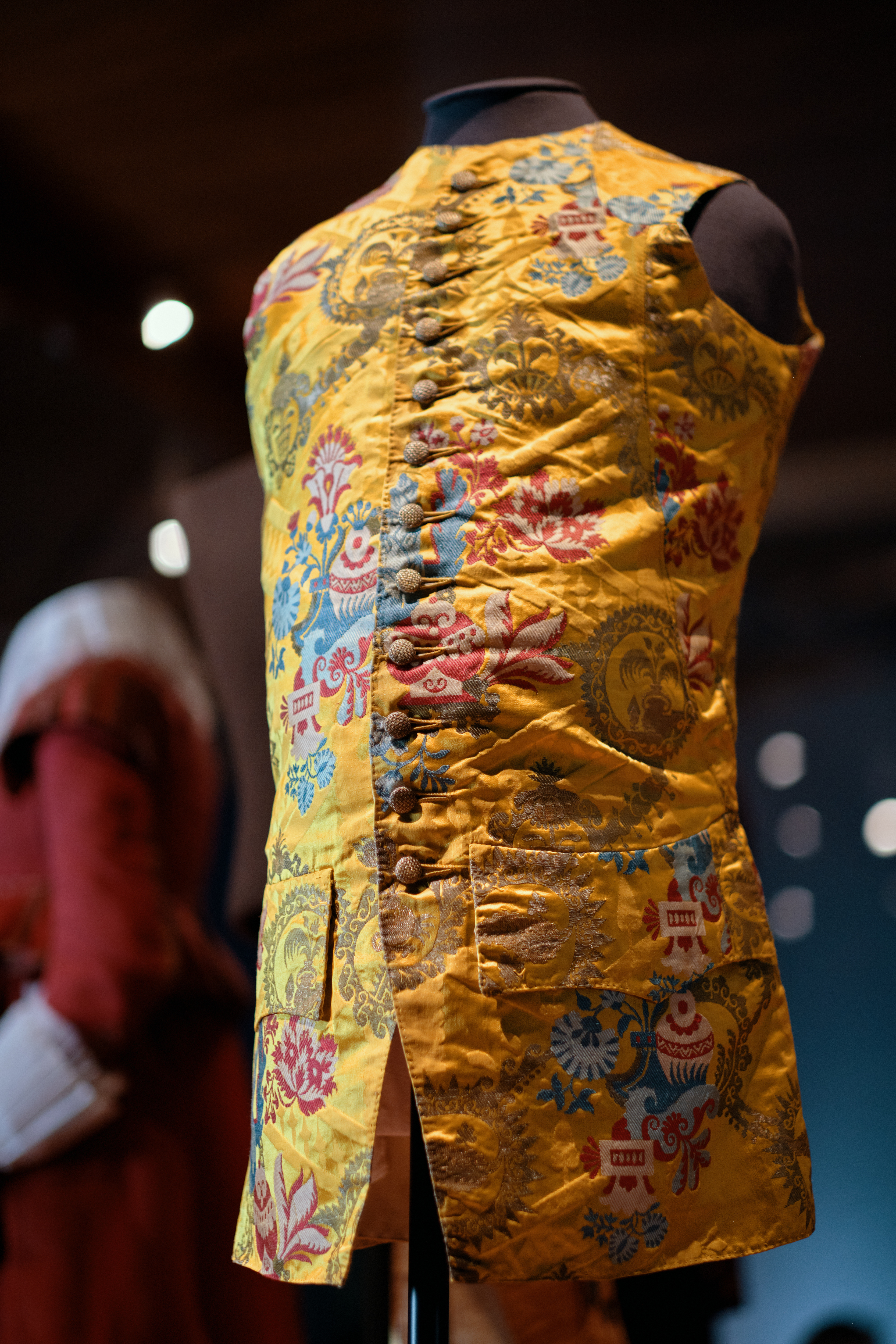 Image: Yellow brocaded silk waistcoat from the 1730s 