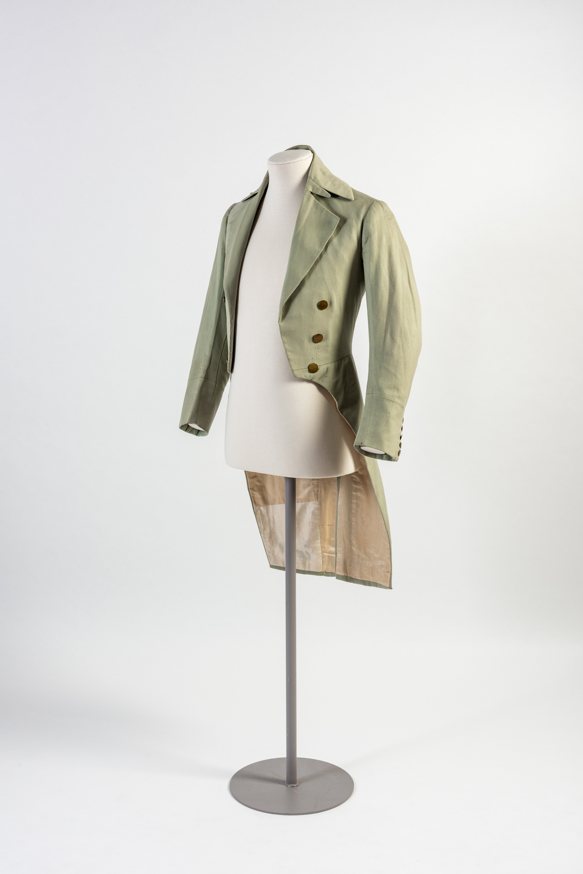 Image: Pale green woollen cloth frockcoat, 1840s