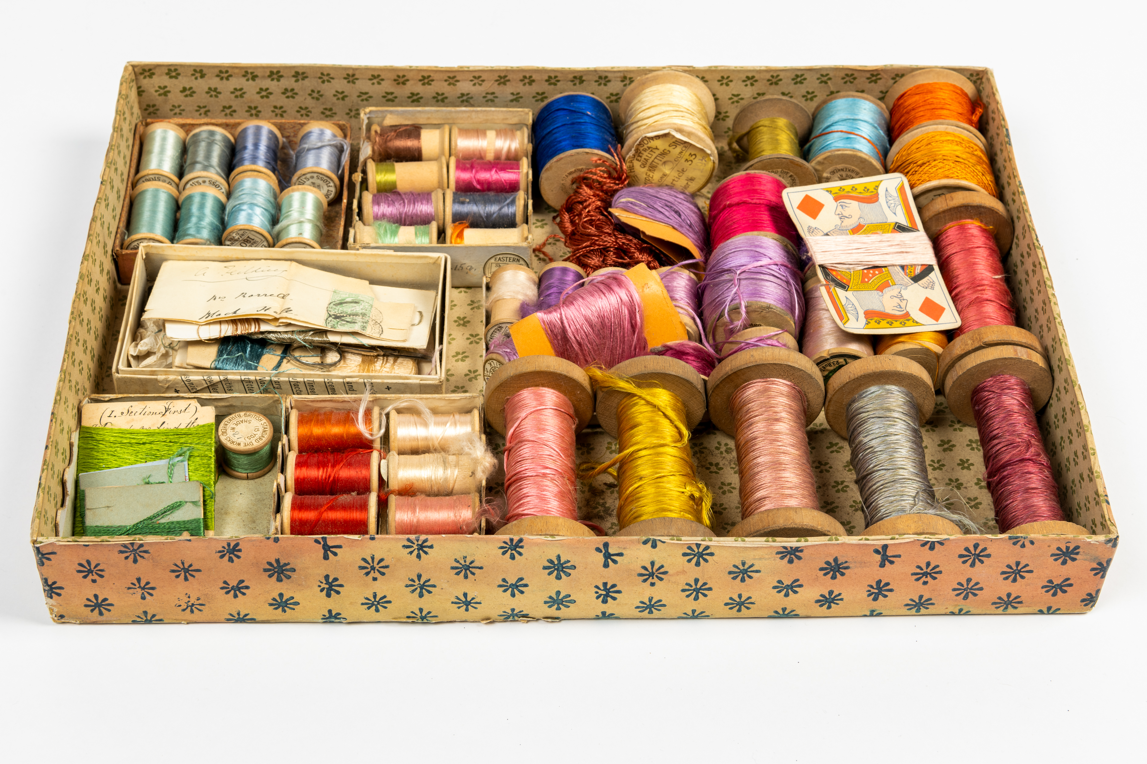 Box enclosing coloured embroidery threads, associated with Ottoline Morrell