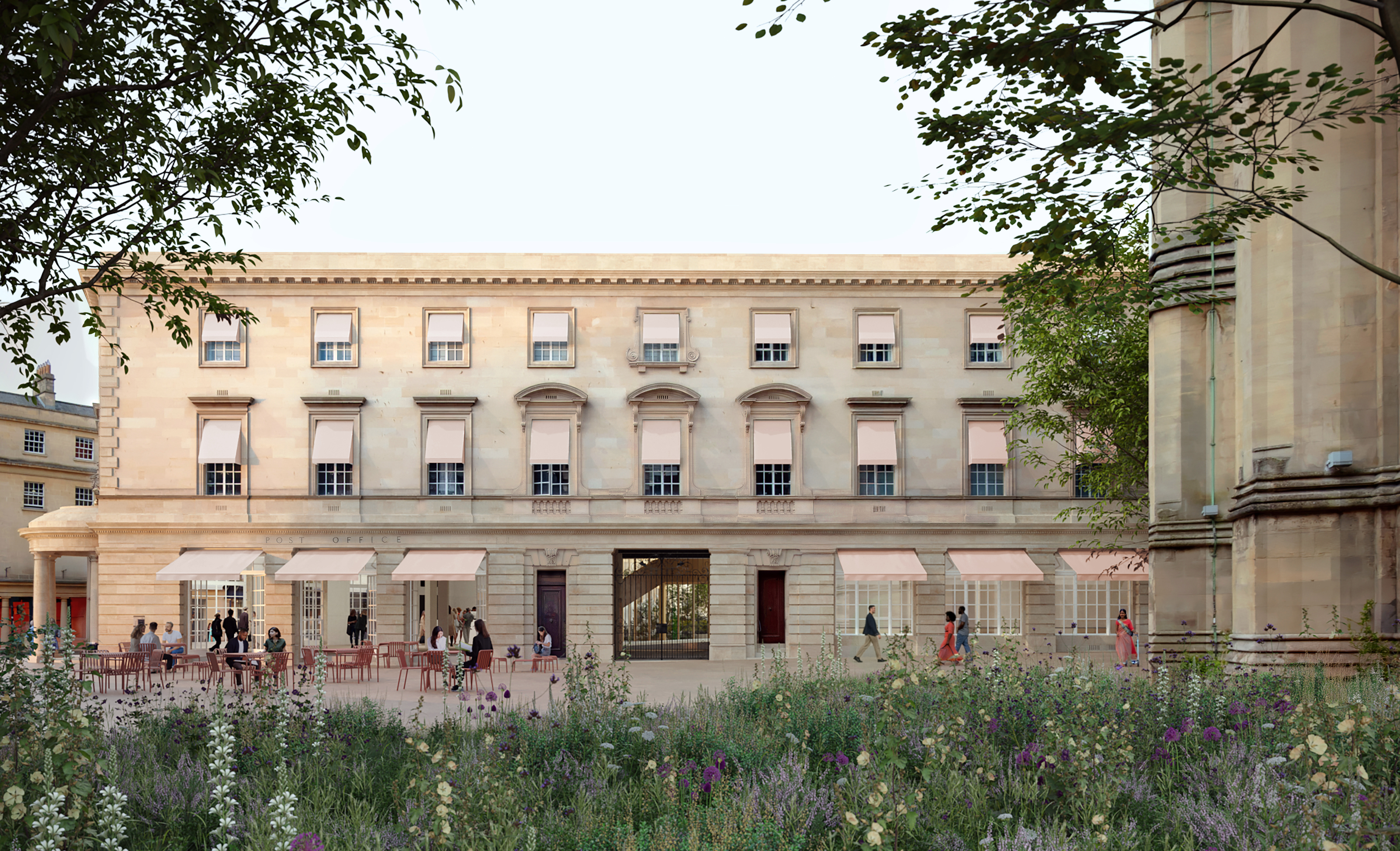 An architects render of the Old Post Office building reimagined as the new Fashion Museum