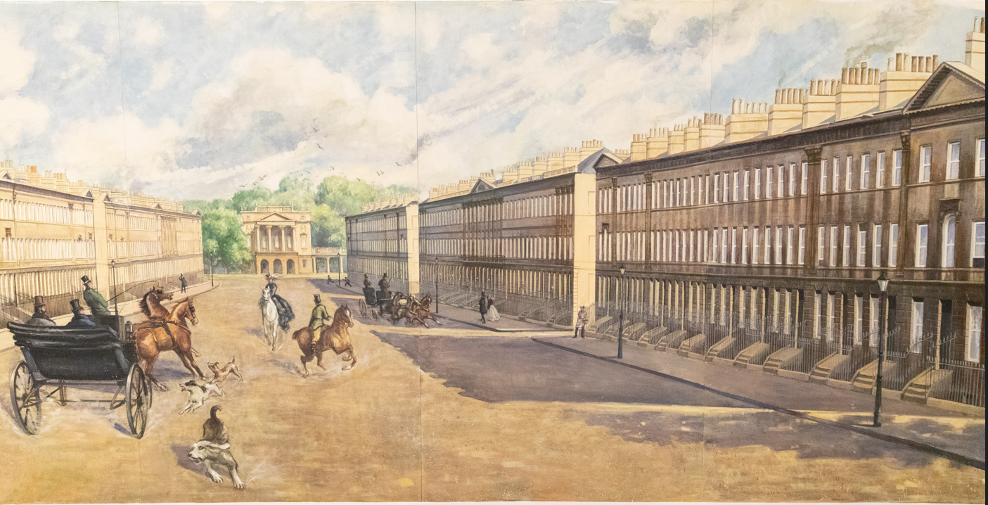 Painted case backdrop, by Pandora Moore, c.196