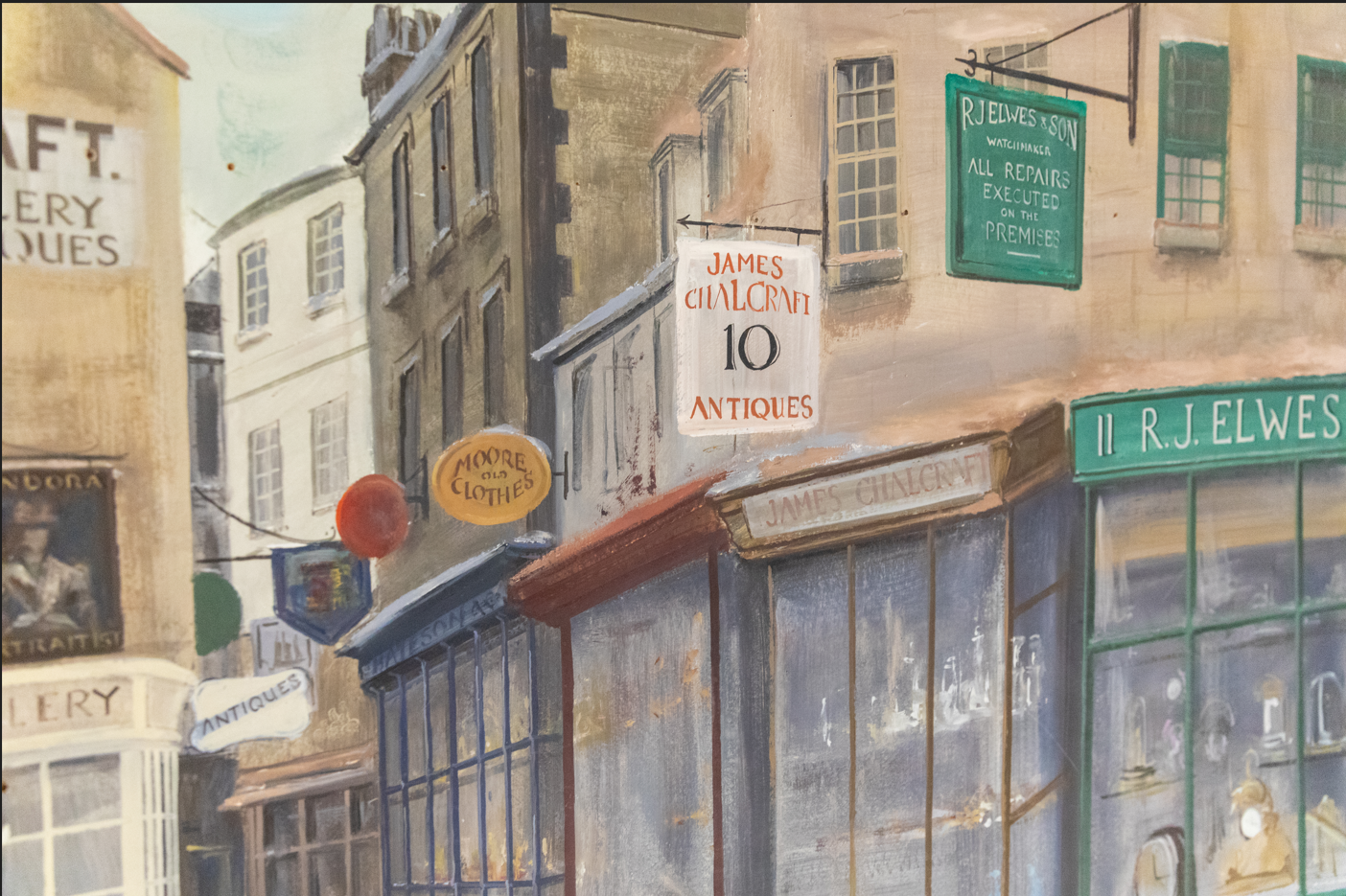 Painted case backdrop, by Pandora Moore, c.196