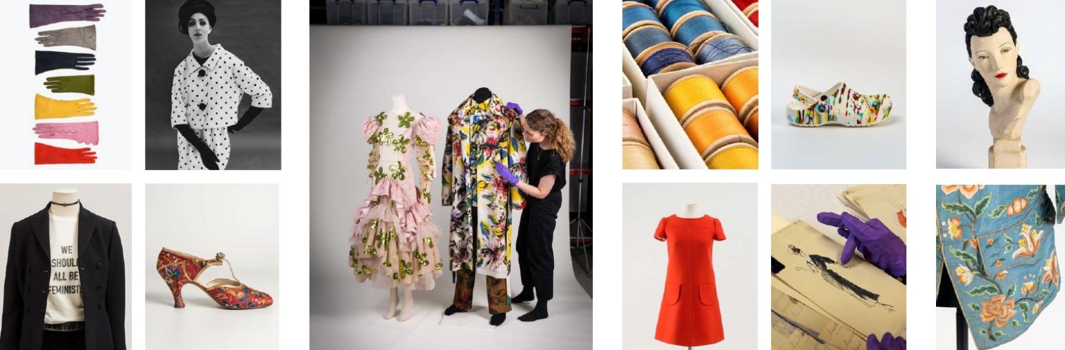 A seleciton of pieces form the Fashion Museum Bath Collection