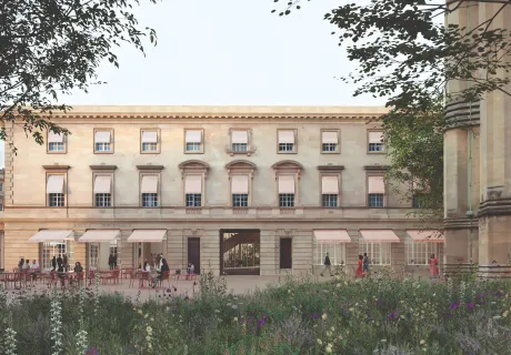 Visualisation of the Fashion Museum Bath and the new public square transformation. Credit 6a Architects