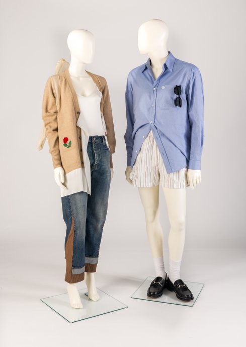 Dress of the Year 2024: a casual menswear ensemble by Sabato De Sarno for Gucci, and a womenswear look by brand UNDERCOVER, designed by Jun Takahashi