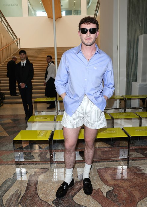 The look was famously worn by Paul Mescal on the front row of Gucci’s Spring/Summer 2025 show at Milan Fashion Week
