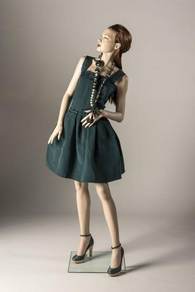 2005 Alber Elbaz/Lanvin, Thom Browne: Green silk faille day dress; man’s ‘short leg’ wool suit. Selector: Charlie Porter, GQ 