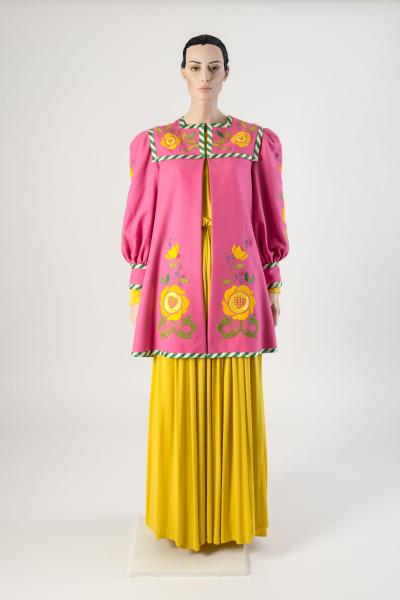 8 Woman's ensemble: embroidered jacket and evening dress