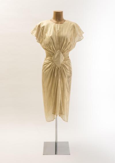 32 Woman's gold dress