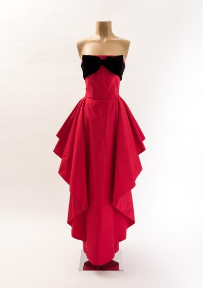 63 Woman's strapless evening dress