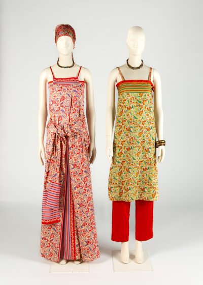 Two co-ordinated printed cotton ensembles